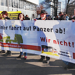 Proteste vor der Daimler-Hauptversammlung 2018 in Berlin