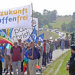Demonstration gegen Atomwaffen am Fliegerhorst Büchel