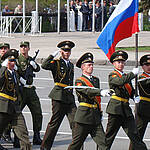 Russische Soldaten bei einer Parade