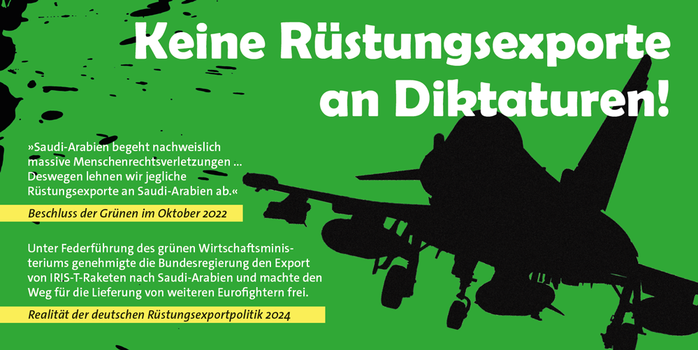 Motiv der Aktionspostkarte "Keine Rüstungsexporte an Diktaturen!" von Ohne Rüstung Leben