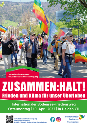 Flyer zum Bodensee Friedensweg 2023
